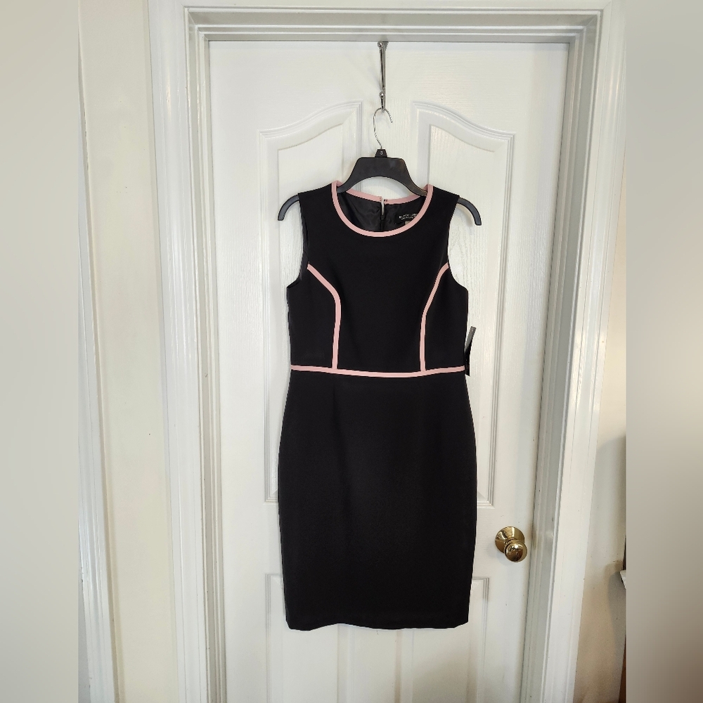 Black lable by evan pioneer size 6 black dress with pink